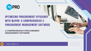 Optimizing Procurement Efficiency with mjPRO A Comprehensive e-Procurement Management Software