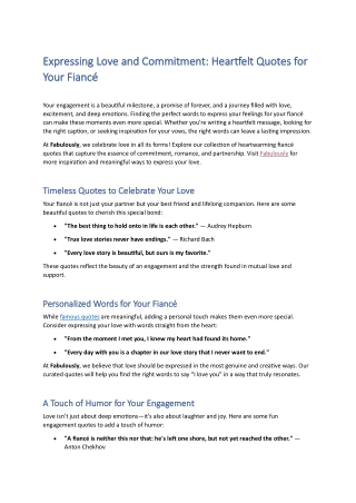 Expressing Love and Commitment Fabulously