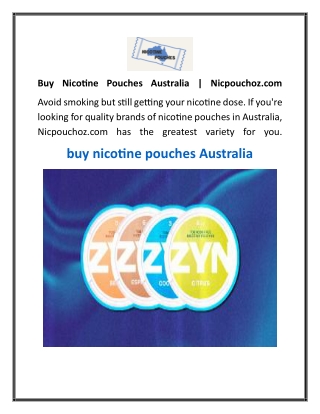Buy Nicotine Pouches Australia  Nicpouchoz.com