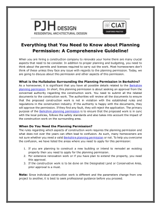 Everything that You Need to Know about Planning Permission: A Comprehensive Guid