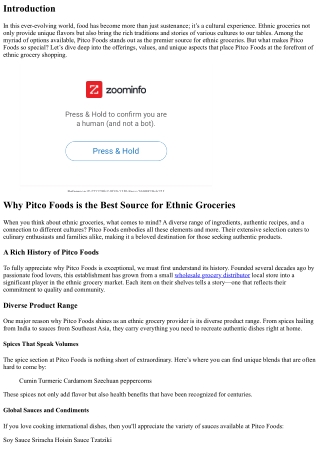 Why Pitco Foods is the Best Source for Ethnic Groceries