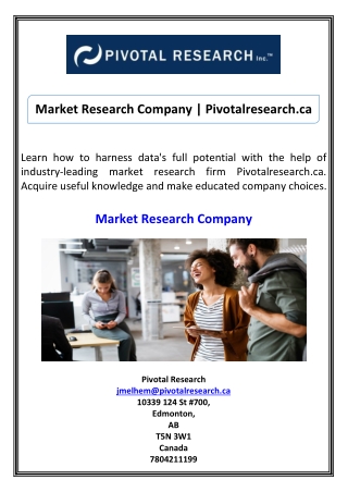 Market Research Company Pivotalresearch.ca