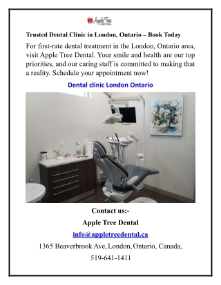 Trusted Dental Clinic in London, Ontario – Book Today