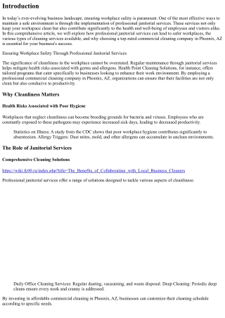 Ensuring Workplace Safety Through Professional Janitorial Services