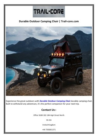 Durable Outdoor Camping Chair  Trail-core.com