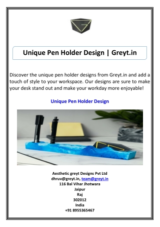 Unique Pen Holder Design Greyt.in