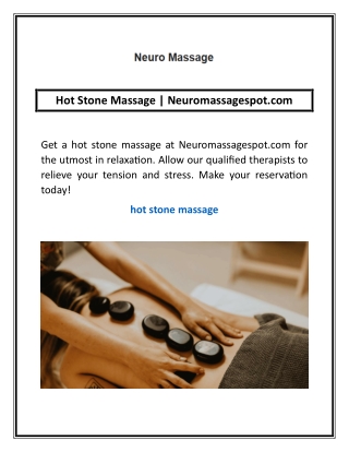Hot Stone Massage | Neuromassagespot.com
