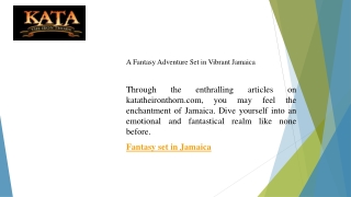 A Fantasy Adventure Set in Vibrant Jamaica