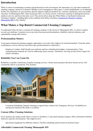 What Makes a Top-Rated Commercial Cleaning Company?