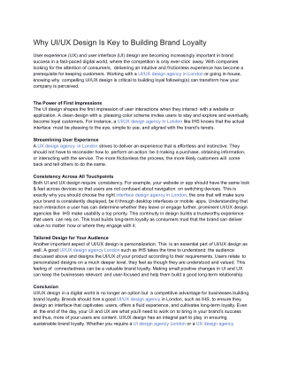 Why UI_UX Design Is Key to Building Brand Loyalty