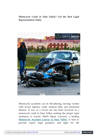 Motorcycle Accident Lawyer in Simi Valley