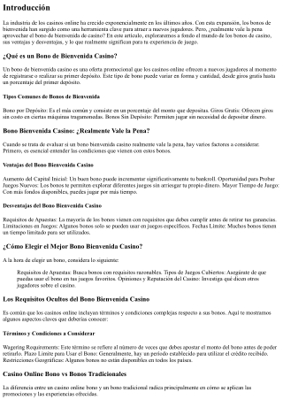 Bono Bienvenida Casino: ¿Realmente Vale la Pena?