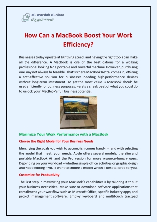 How Can a MacBook Boost Your Work Efficiency?