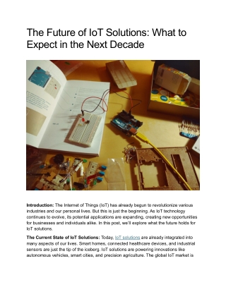 The Future of IoT Solutions