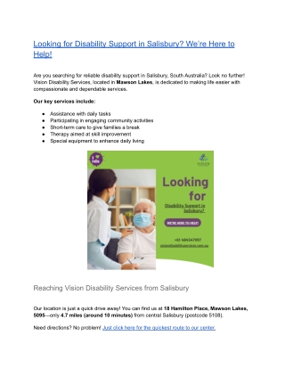 Salisbury - Disability Support