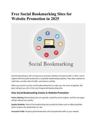 Free Social Bookmarking Sites for Website Promotion in 2025