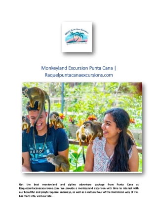 Monkeyland Excursion Punta Cana | Raquelpuntacanaexcursions.com