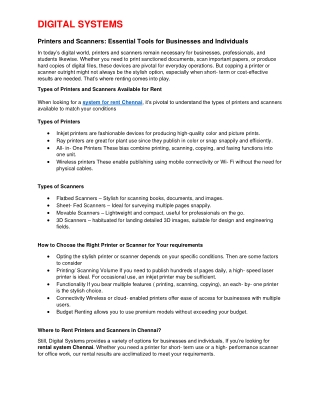 Printers and Scanners