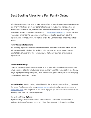 Best Bowling Alleys for a Fun Family Outing
