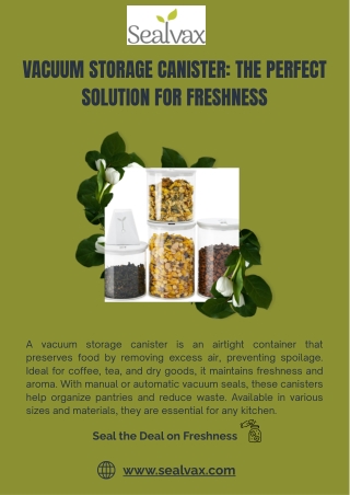Efficient Vacuum Storage Canister for Freshness and Space-Saving