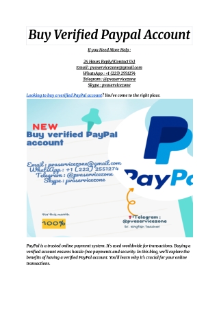 Buy Verified Paypal Account