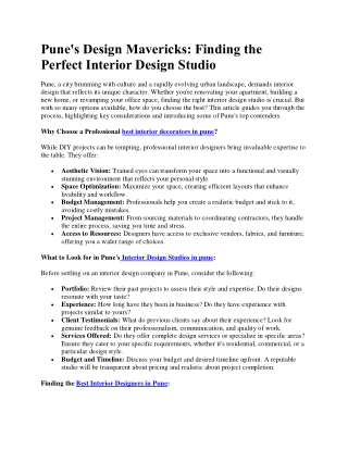 Finding the Perfect Interior Design Studio