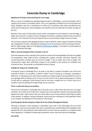 Concrete Dump in Cambridge