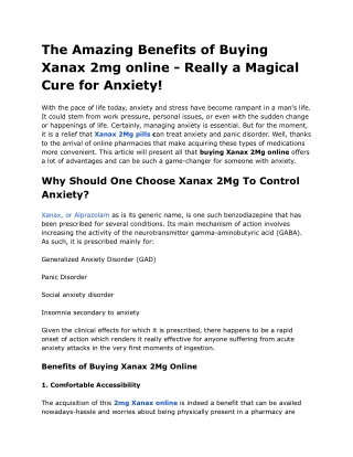 a Magical Cure for Anxiety!