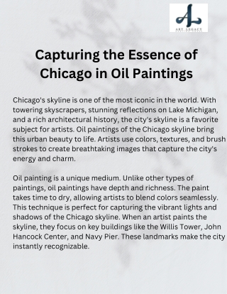 Captivating Chicago Skyline Oil Painting – Timeless Art for Your Space