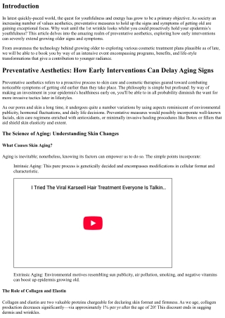 Preventative Aesthetics: How Early Interventions Can Delay Aging Signs