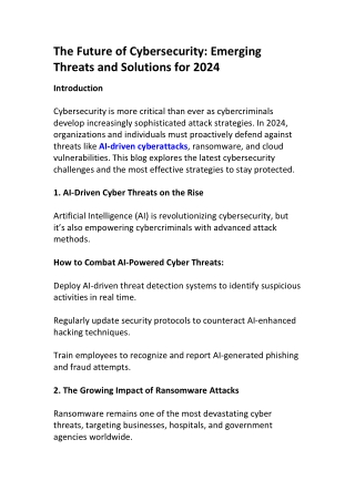 Strengthening Cyber Resilience: Preparing for Future Cyber Threats