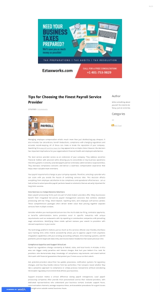 Tips for Choosing the Finest Payroll Service Provider