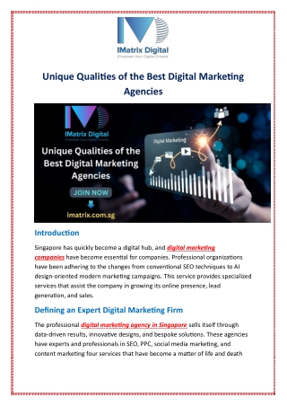 Unique Qualities of the Best Digital Marketing Agencies