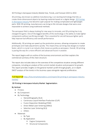 Aerospace 3D Printing Market | Key Players & Competitive Landscape