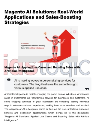 Magento AI Solutions Real-World Applications and Sales-Boosting Strategies