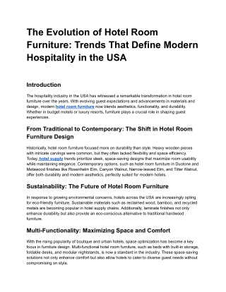 The Evolution of Hotel Room Furniture_ Trends That Define Modern Hospitality in the USA