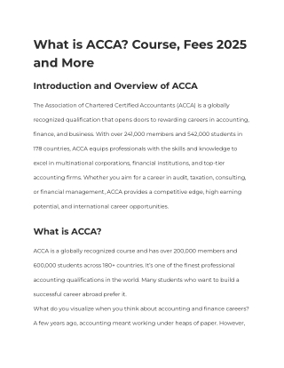 What is ACCA