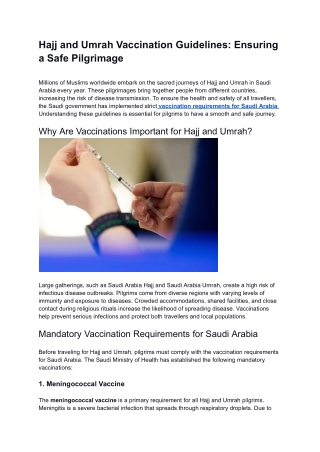 Hajj and Umrah Vaccination Guidelines_ Ensuring a Safe Pilgrimage