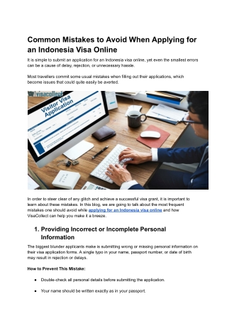 Typical Mistakes to Avoid When Successfully Applying for an Indonesia Visa Onlin