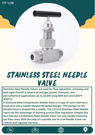 Stainless steel needle valve