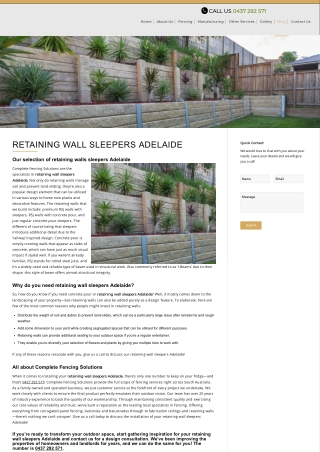 Retaining Wall Sleepers Adelaide