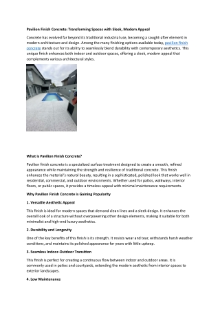 Pavilion Finish Concrete