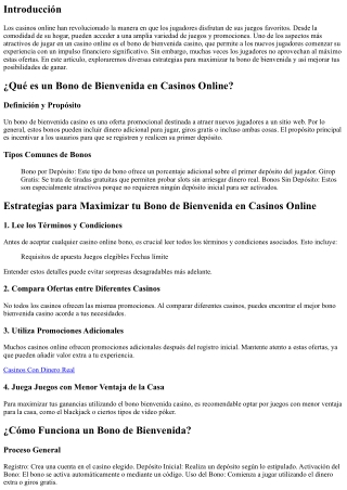 Estrategias para Maximizar tu Bono de Bienvenida en Casinos Online