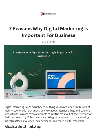 7 Reasons Why Digital Marketing is Important For Business
