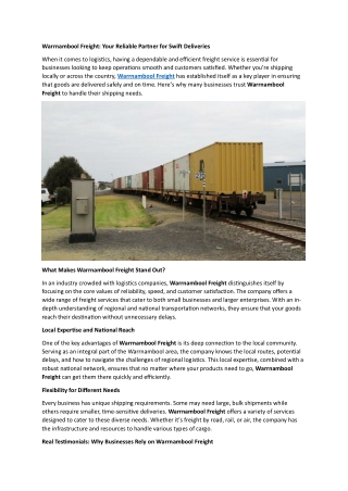 Warrnambool Freight