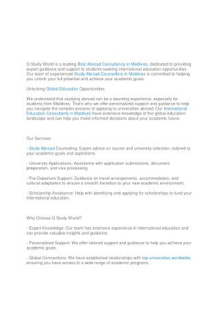 Empowering Maldivian Students to Achieve Global Excellence