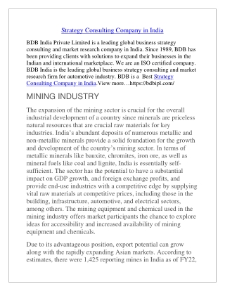 Strategy Consulting Company in India