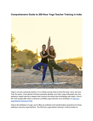 200-Hour Yoga Teacher Training in India