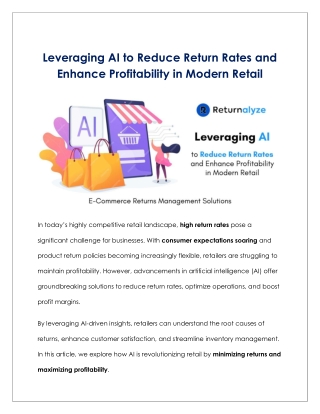 Leveraging AI to Reduce Return Rates and Enhance Profitability in Modern Retail