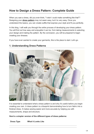 How to Design a Dress Pattern Complete Guide